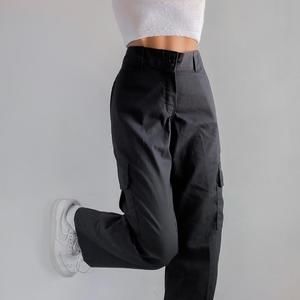 Urban Outfitters Dickies Women's Pants Black 30X27 Cut Off Hems Cargo Stretch